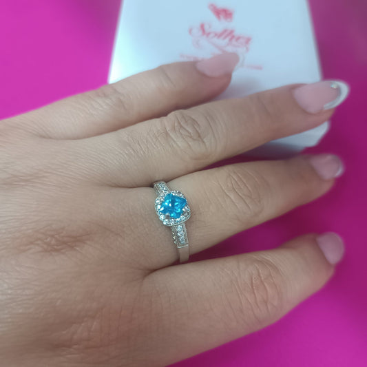 Anillo Aguamarina Plata