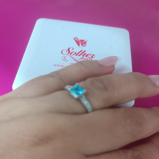 Anillo Aguamarina plata