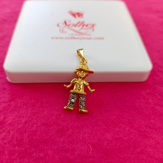 Colgante Niño con Circonitas Gold.