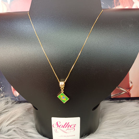 Cadena con Colgante Brasil 🇧🇷 Gold