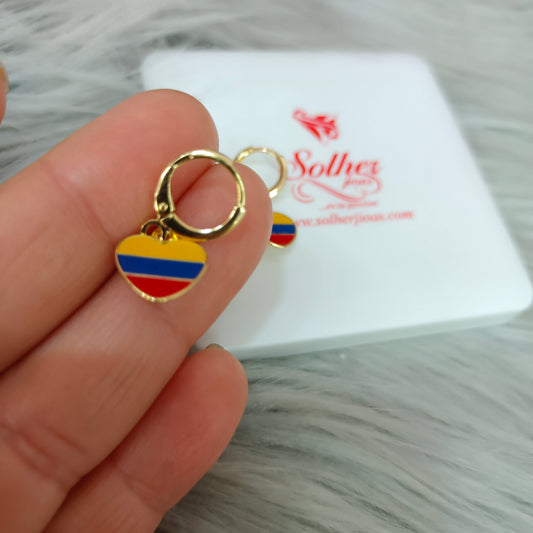 Pendientes  Corazón Colombia 🇨🇴 tierra querida