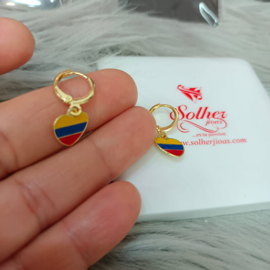 Pendientes  Corazón Colombia 🇨🇴 tierra querida