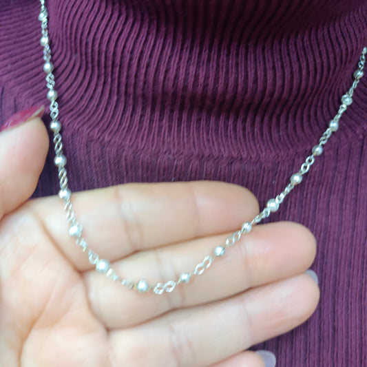 Gargantilla Perlas Mini Plata.