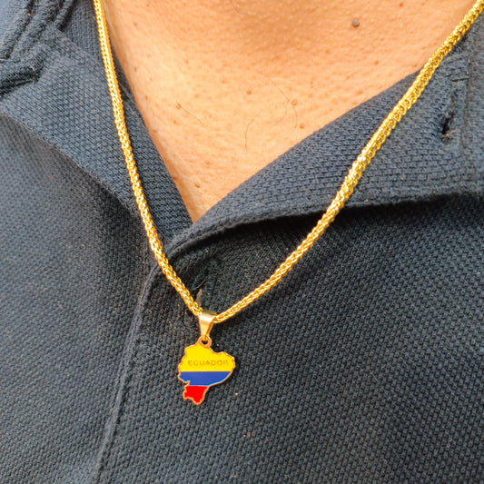 Cadena ⛓️ con Colgante Mapa Ecuador 🇪🇨 T: M
