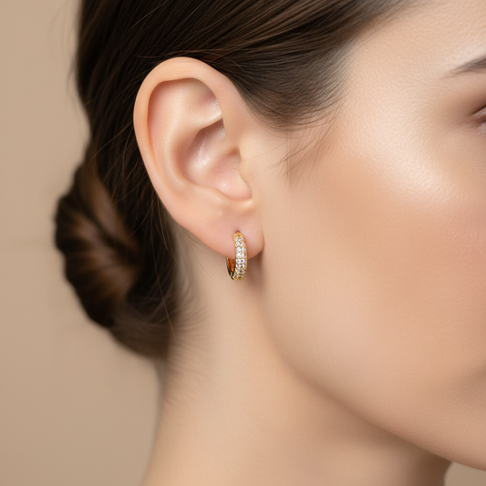 Argollas con Circonitas Finas Gold. T: S