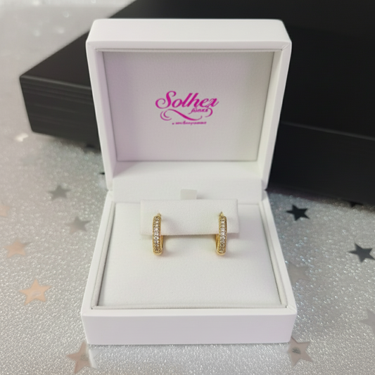 Argollas con circonitas finas Gold. T:M