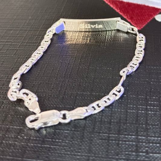 Pulseras para Personalizar Tejido Ancla Plata