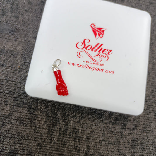 Colgante Manito Coral Rojo Silver. S