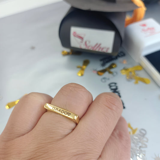 Anillo graduación 🎓 personalizado Gold.