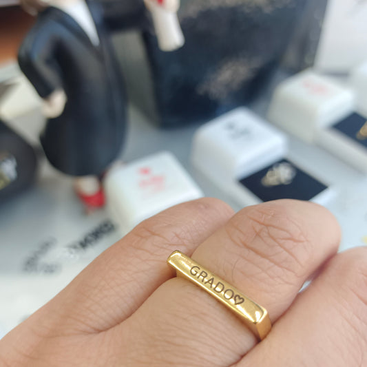 Anillo graduación 🎓 personalizado Gold.