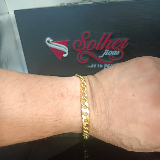 Pulsera  Tejido Cubano Silver and Gold. Grosor. 9