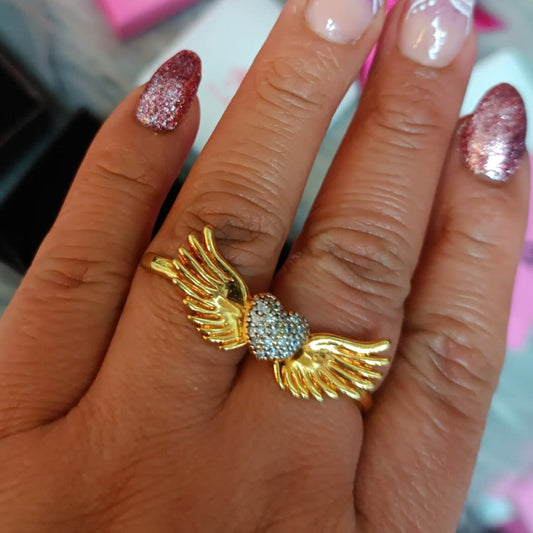 Anillo Alas Cor Gold Ajustable