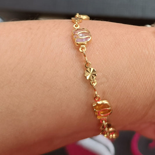Pulsera Elegns con Cristales Austriacos  B.Oro