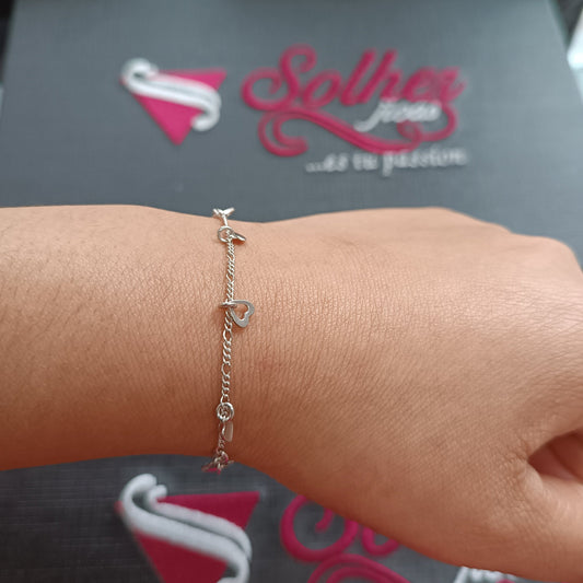 Pulsera Corazones  Plata