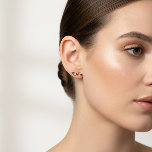 Pendientes  Tres Corazones  Plata.