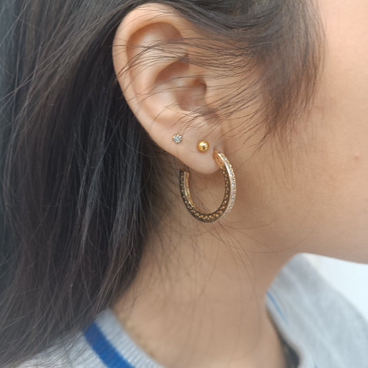 Argollas ARC con circonitas finas Gold