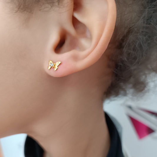 Pendientes Mariposa con circonita Gold.