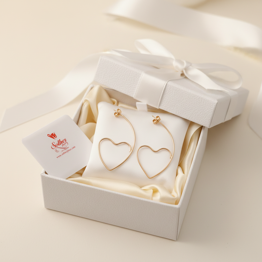 Argollas T.L Corazon Media Luna  Gold.