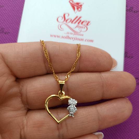 Colgante de corazón niña en gold