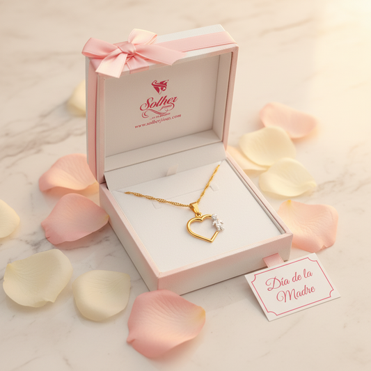 Cadena con colgante corazón niño gold