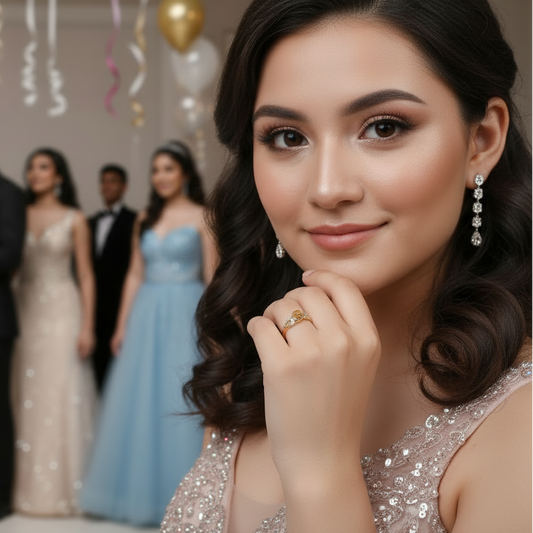 Anillo 15 años con circonitas finas