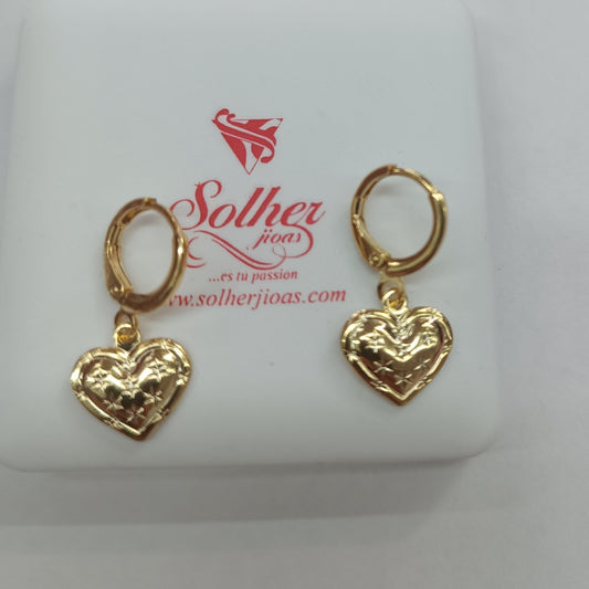 Pendientes Corazon Estrellado Gold.
