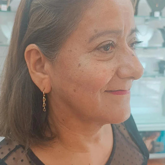 Pendientes corazones 2 hilos .