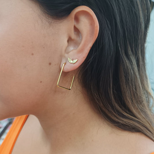 Argollas Cuadrado Gold.