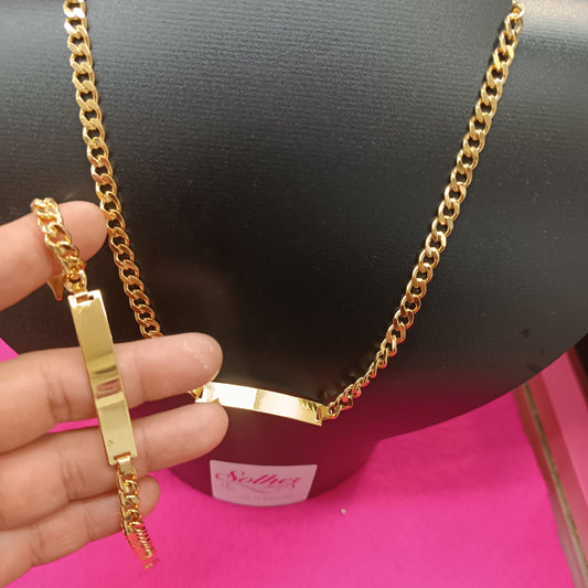 Conjunto Gargantilla con Pulsera para Personalizado Gold.