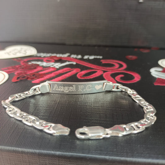 Pulsera para Personalizar Plata Tejido Ancla 3 ML.
