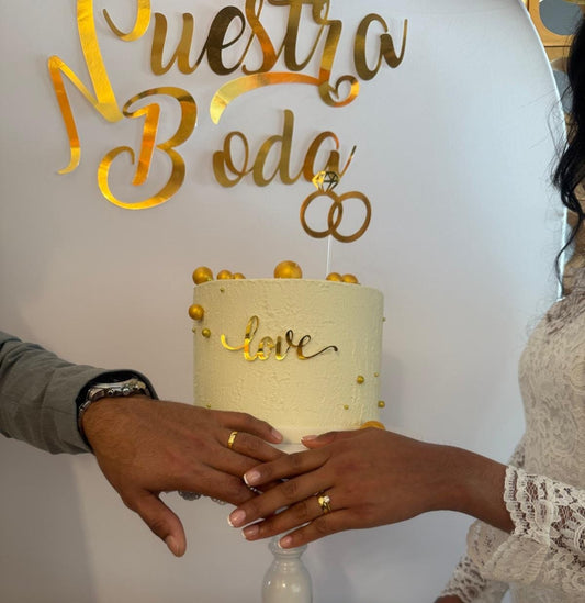 Alianzas  TE QUIERO MUCHO personalizado 100% Oro de 18 kilates